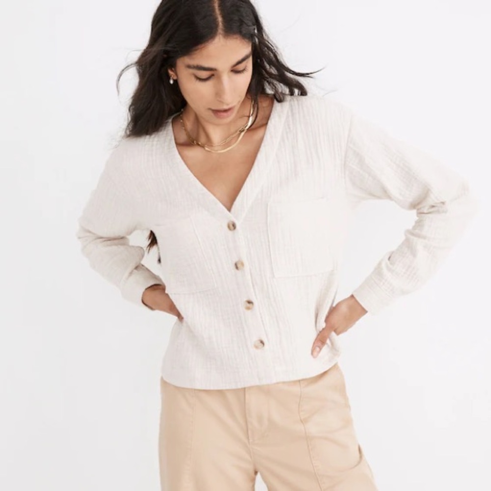 Madewell Lightspun Cardigan Top - Size Small